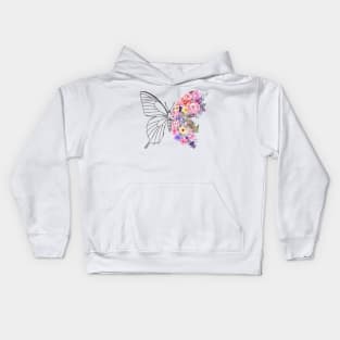 Butterfly with Flower Wings Kids Hoodie